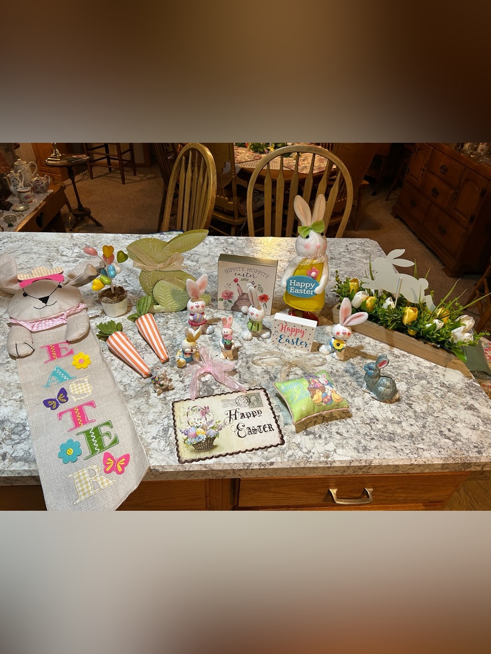 Large Easter Decor Bundle - Hanging Signs, Carrots, and Bunnies